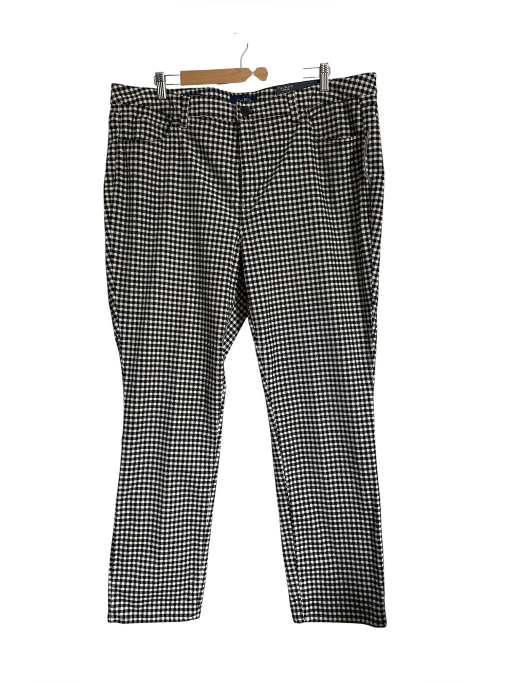 Talbots Black and White Gingham Straight Leg Pants - Picture 1 of 9
